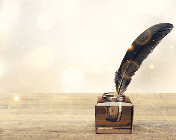 istock Quill pen with inkwell. 1174193196