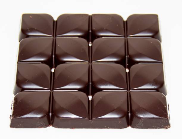 Black chocolate on a white background