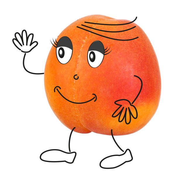 istock Organic fruit, here an apricot as a comic 1174207725
