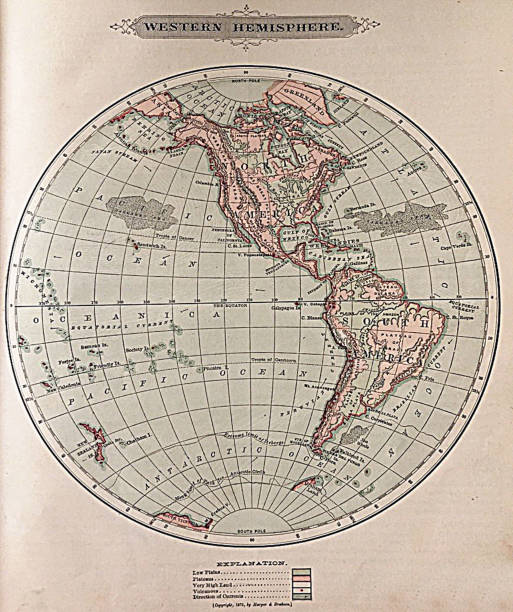 istock Antique illustration - 1978 Geography - Map of Western Hemisphere 1174207928
