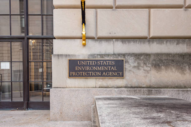 United States Environmental Protection Agency entrance in Washington DC, USA. stock photo