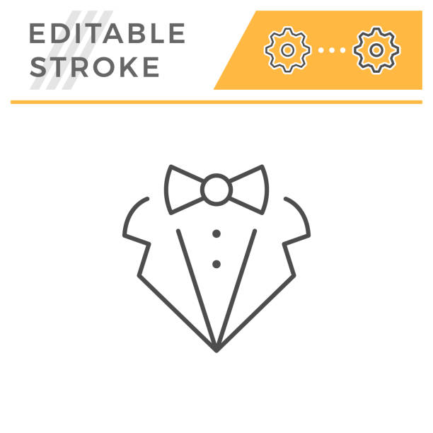 Dress code editable stroke line icon Dress code editable stroke line icon isolated on white. Vector illustration company dress code stock illustrations