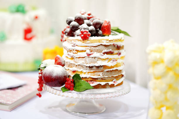 istock Wedding cake decorated with fruits 1174218619