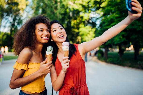 istock Girls taking selfie with ice cream 1174219334