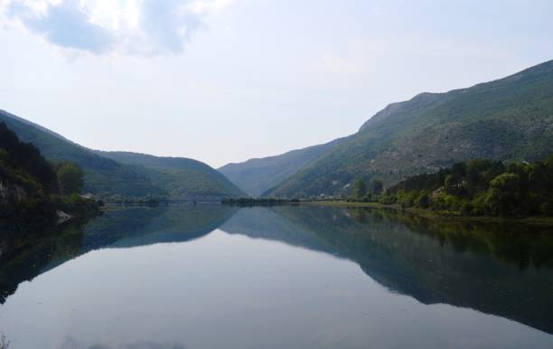 istock a reflection of a calm and clean river 1174219583