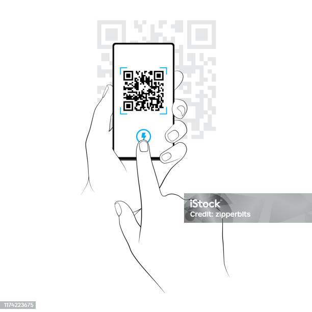 스마트폰에서 Qr 코드 스캔 QR코드에 대한 스톡 벡터 아트 및 기타 이미지 - QR코드, 바코드 스캐너, 스마트폰