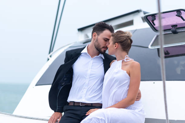 istock Couples are celebrating a wedding on a yacht. 1174234848