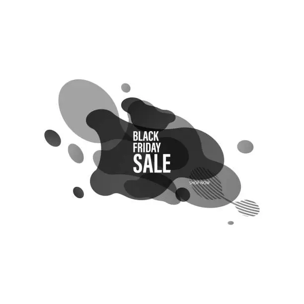 Vector illustration of Black Friday Sale on abstract fluid art background can be used as poster or advertising template design.
