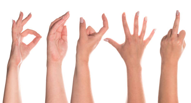 istock Set of woman's hand measuring invisible items 1174237267