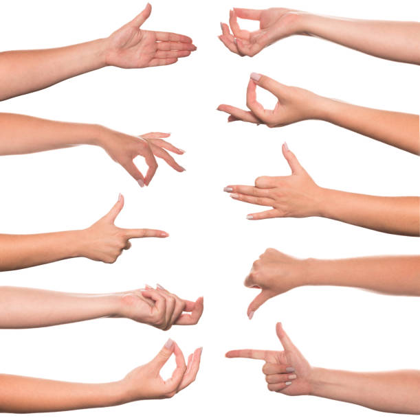 istock Set of woman's hand measuring invisible items 1174237271