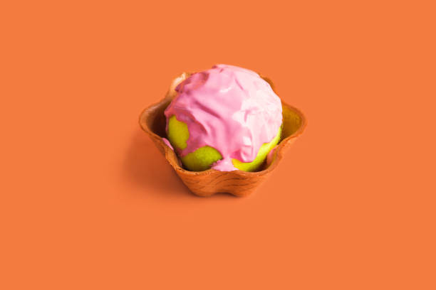 istock Tennis ball with pink paint in waffle cup 1174238303