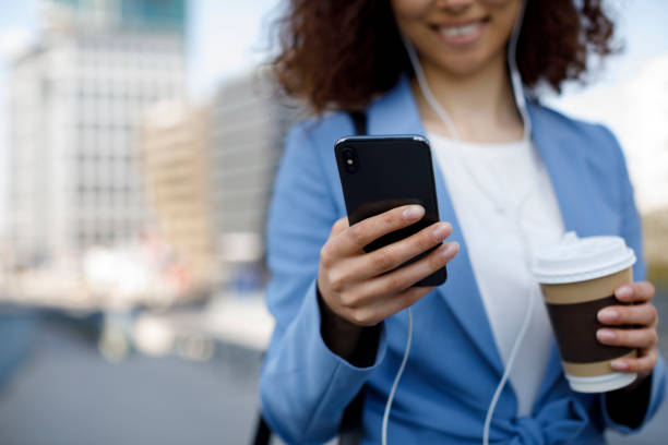 istock Young happy businesswoman communting to work 1174241193
