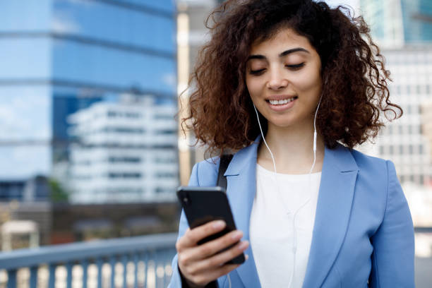 istock Young happy businesswoman communting to work 1174241256