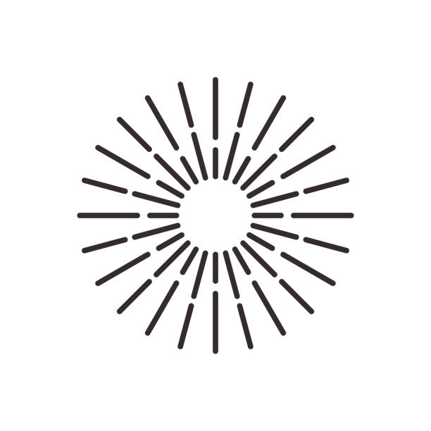 sunbrust explotion effekt symbol abstrakte symbol vektor illustration isoliert auf weißem hintergrund - heiligenschein symbol stock-grafiken, -clipart, -cartoons und -symbole