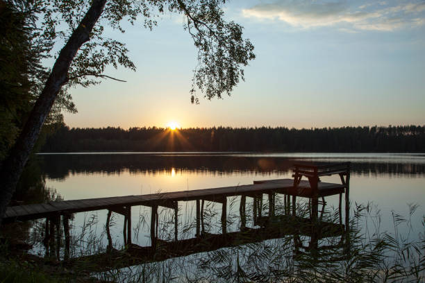 istock Lake Sunset With A Wooden Pier 1174243765