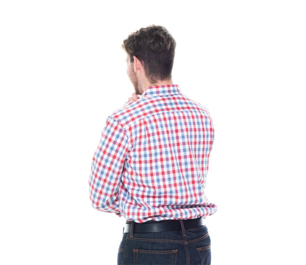 istock Attractive young man wearing a checked shirt and jeans - is thinking 1174249810