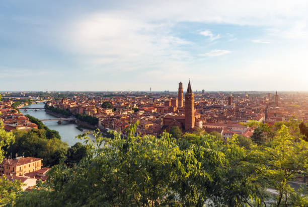 The best view on Verona in sunset time The best view on Verona in sunset time. Italy. Europe. verona opera stock pictures, royalty-free photos & images
