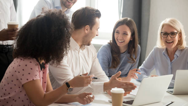 istock Excited diverse employees feel euphoric reaching shared goal 1174254825
