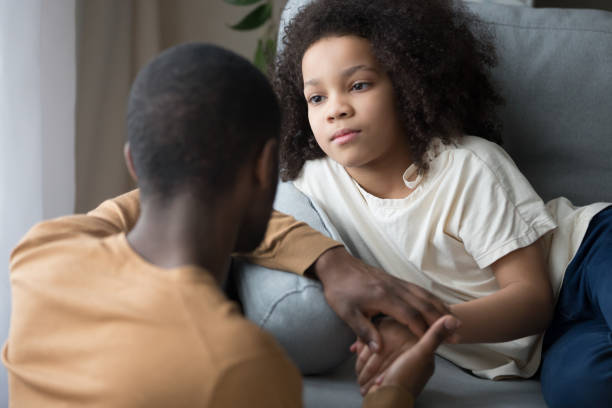 istock Loving black father talk supporting upset daughter 1174255279