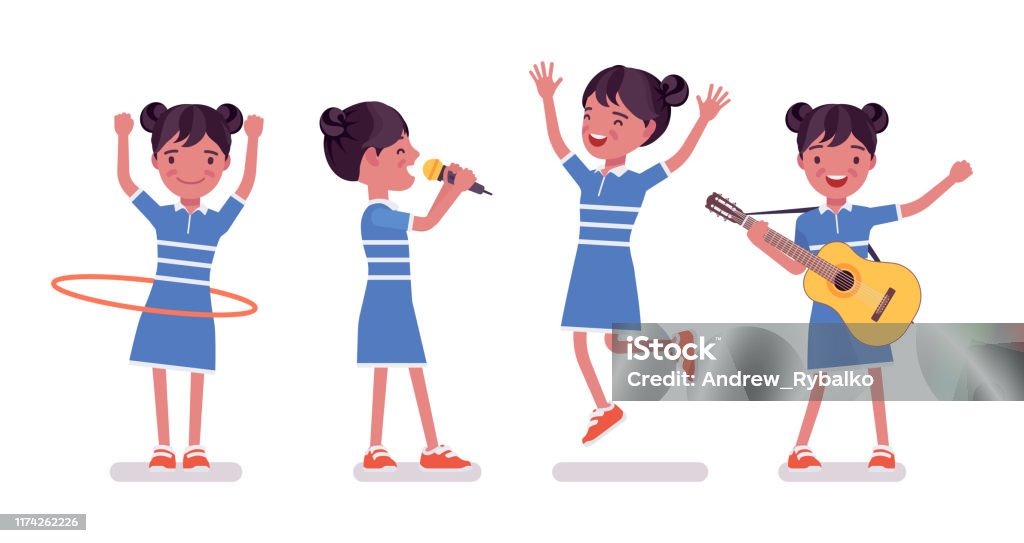 Girl Child 7 9 Year Old Female Active School Age Kid Entertainment Stock  Illustration - Download Image Now - iStock