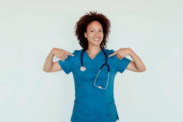 istock Female Nurse or Doctor Over Isolated Background 1174270211