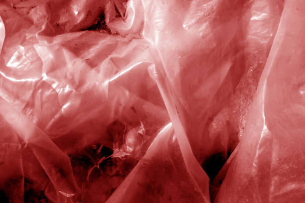 istock Plastic transparent old wrap texture in red tone 1174274961