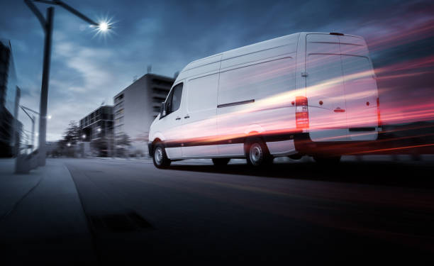 istock Van delivers fast in the dark 1174277337