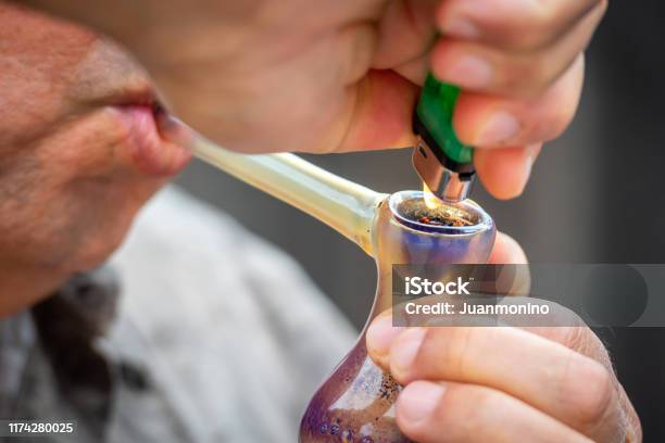 Smoking Weed Stock Photo - Download Image Now - Marijuana - Herbal Cannabis, Pipe - Smoking Pipe, Pipe - Tube
