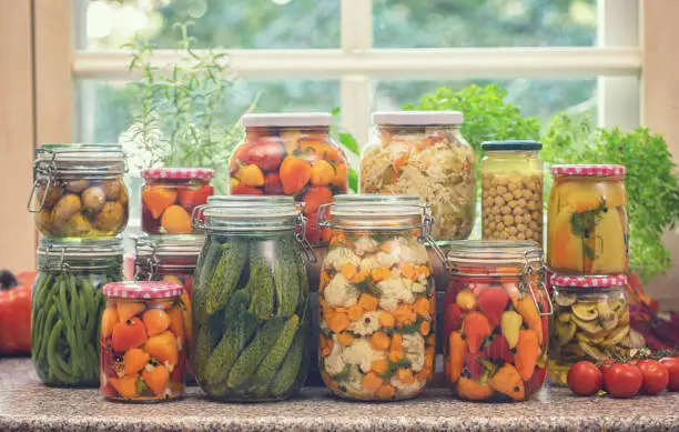 Photo of Pickled Organic Vegetables in Jars