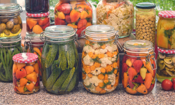 istock Pickled Organic Vegetables in Jars 1174281293