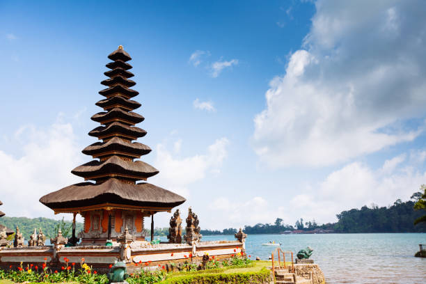 Ulun Danu temple Beratan Lake in Bali island, Indonesia