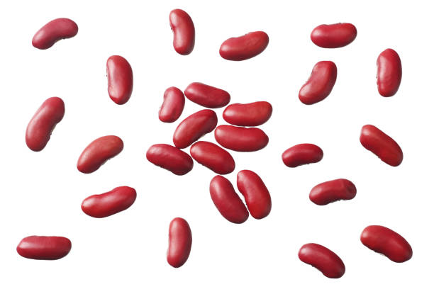 istock red kidney beans isolated on white background. top view 1174291217