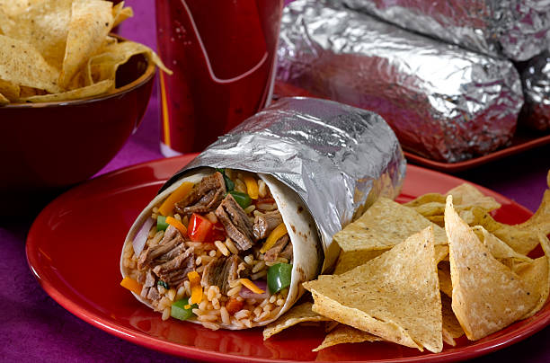 Burrito Plate  burrito stock pictures, royalty-free photos & images