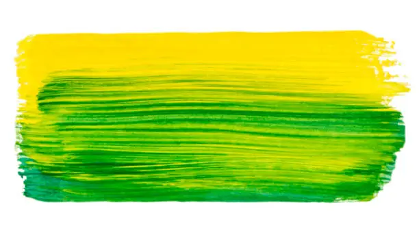 Vector illustration of Vector yellow and green paint texture isolated on white - acrylic banner for Your design