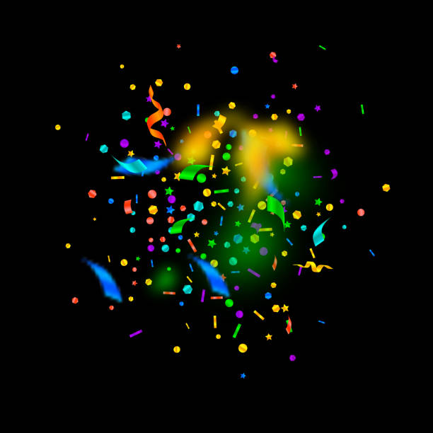 istock Streamers and confetti. Festive tinsel and foil ri 1174295289