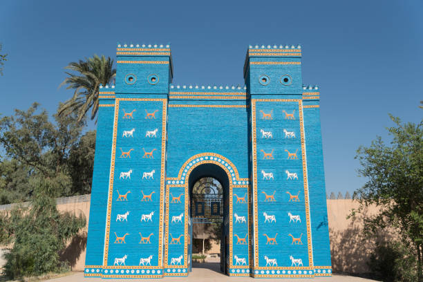 Copy of Ishtar gates in Babylon ruins , Iraq Ishtar gate in Babylon ancient civilisation stock pictures, royalty-free photos & images