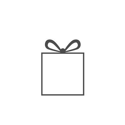 Simple gift box icon isolated. New Year and Christmas symbol