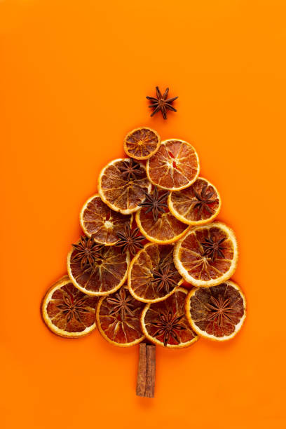 istock Christmas tree made of dry oranges. 1174302298
