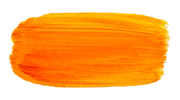 vektor gelb und orange farbe textur isoliert auf weiß - gouache banner für ihr design - orange farbe stock-grafiken, -clipart, -cartoons und -symbole