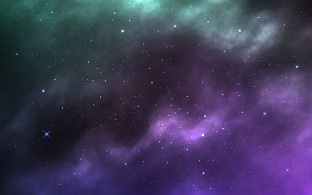 istock Space background. Realistic cosmos texture with stardust and milky way. Colorful nebula with shining stars. Bright galaxy and color clouds for poster, banner. Vector illustration 1174307078