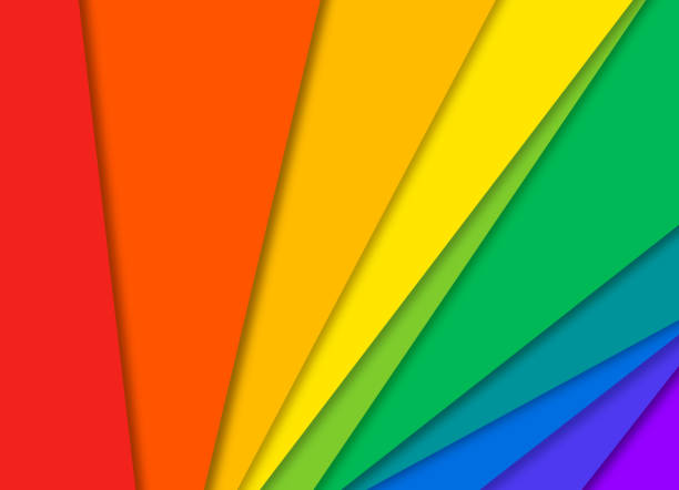 프라이드 추상 무지개 다채로운 종이 배경 - rainbow striped abstract in a row stock illustrations