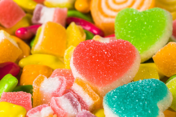 istock Colourful sugary candy, Assort various sweet candies 1174317633