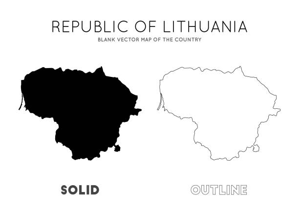 Lithuania map. Lithuania map. Blank vector map of the Country. Borders of Lithuania for your infographic. Vector illustration. lithuania stock illustrations