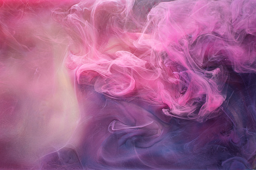Mist cloud background. Mysterious aura. Purple abstract fume.
