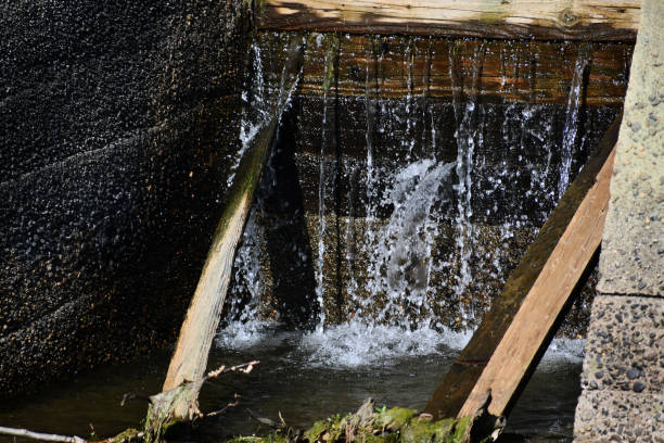 istock irrigation channel in concrete wall 1174325138