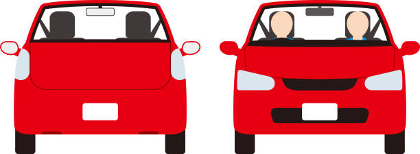 ilustraciones, imágenes clip art, dibujos animados e iconos de stock de delante y atrás del coche de pasajeros. conductor. imagen vectorial. - back seat illustrations