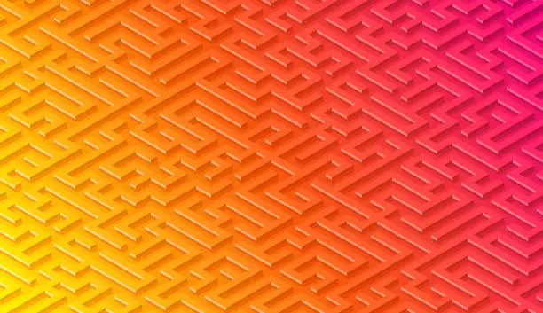 Vector illustration of Maze pattern abstract background with vibrant labyrinth for poster or wallpaper