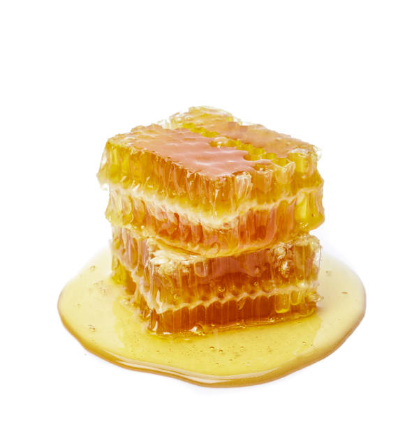 istock Honeycomb isolate on white background, bee products by organic natural ingredients concept 1174342748