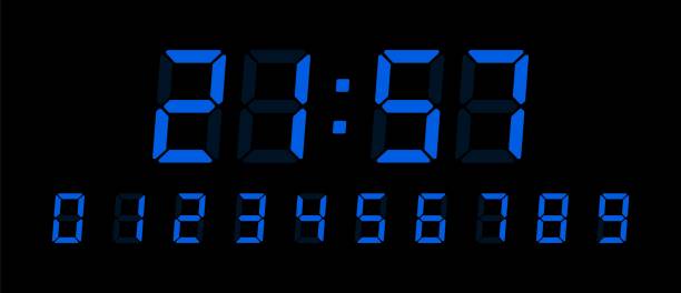 Digital Clock Number Set Stock Illustration - Download Image Now -  Stopwatch, Countdown, Digital Display - iStock