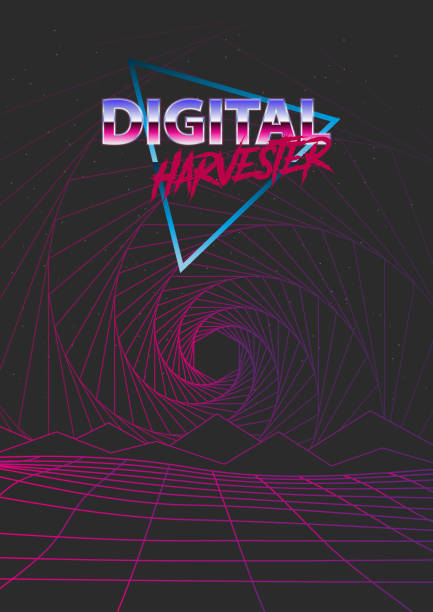 illustrations, cliparts, dessins animés et icônes de affiche de vector abstract retro 80s - backgrounds dance and electronic purple abstract